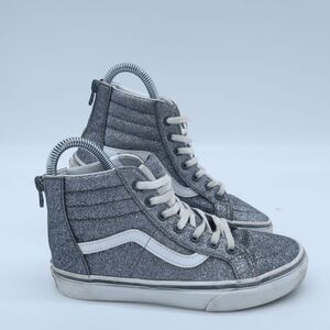 Vans Kids Sneakers in Glittery Silver and White